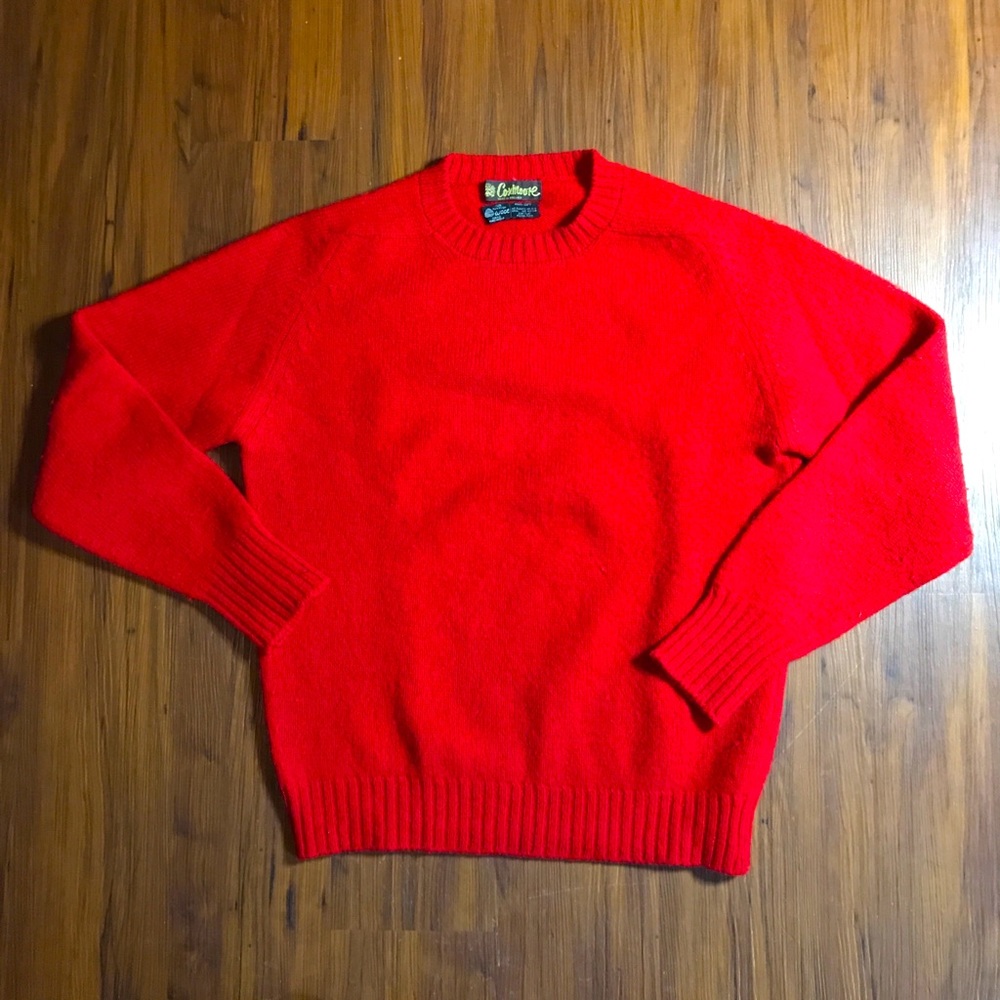 Vintage Coxmoore 100% Pure Virgin Wool Red Sweater